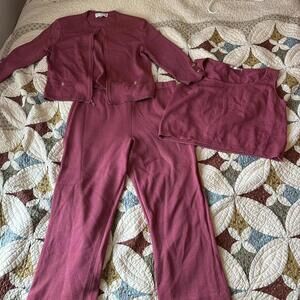 St. John collection pink mauve luxury knit 3 piece set Size 12